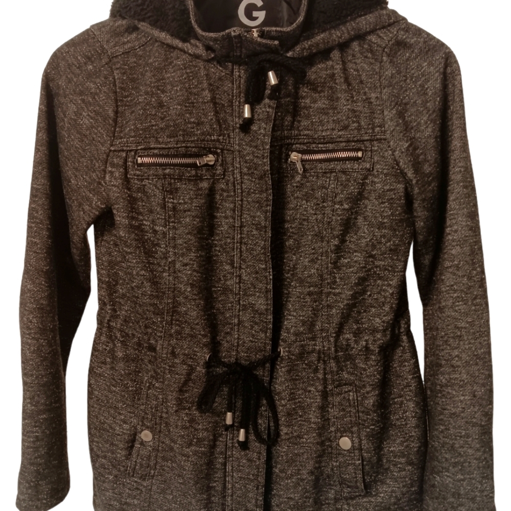 G by GUESS Women's/Teens Lightweight Jacket w/ Sherpa lined Hood Size SP